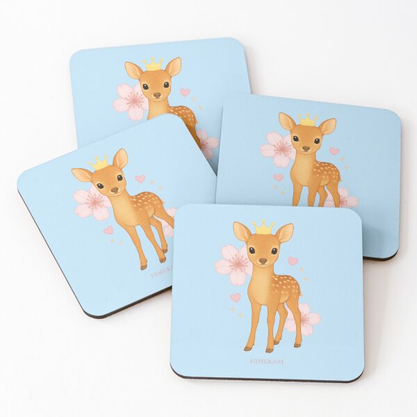 Item preview, Fawn with Cherry Blossoms - Solid Blue designed and sold by HIMEKARI.