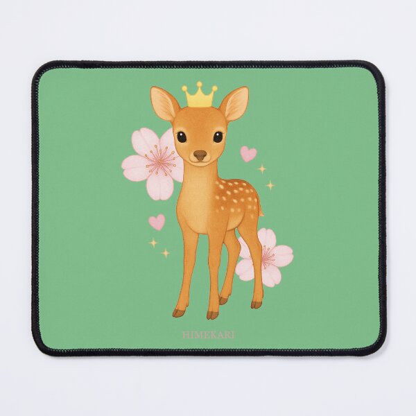 Item preview, Fawn with Cherry Blossoms - Solid Green designed and sold by HIMEKARI.