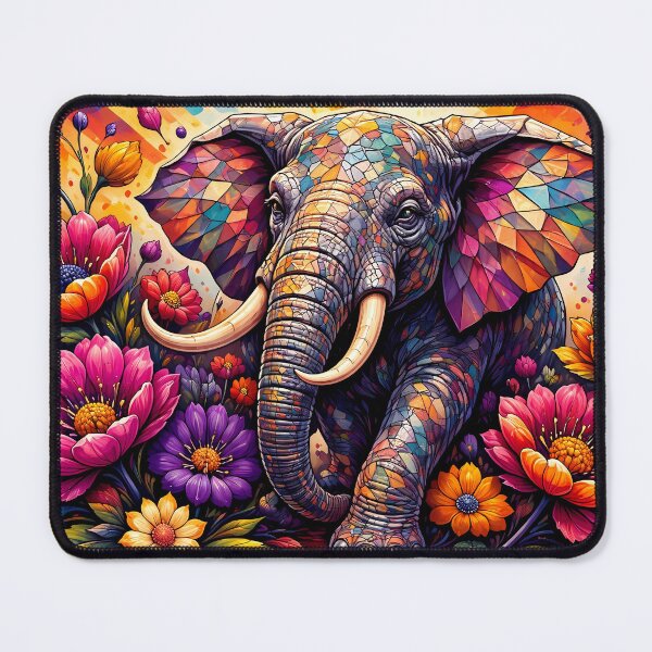 Item preview, Colorful Elephant in Blooming Garden designed and sold by cuprum.
