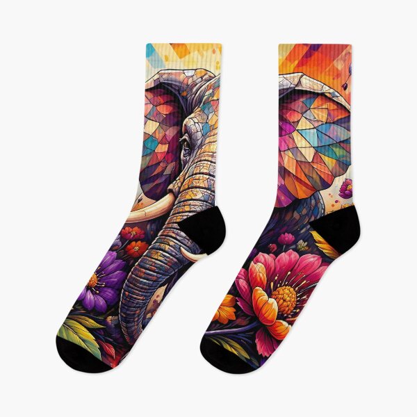 Item preview, Colorful Elephant in Blooming Garden designed and sold by cuprum.