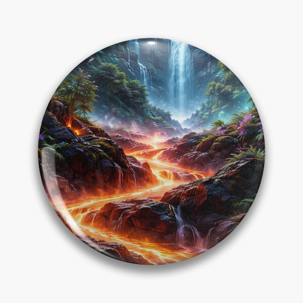 Item preview, Glowing Lava River in Magical Jungle Valley designed and sold by Pond21.