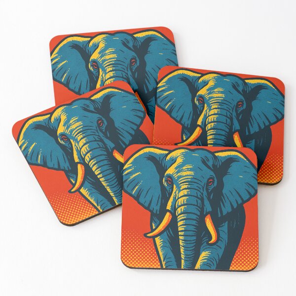 Item preview, Retro Pop Art Elephant | Vibrant Majestic Wildlife Illustration | Bold Safari Animal Aesthetic Design designed and sold by PaintedPixels01.