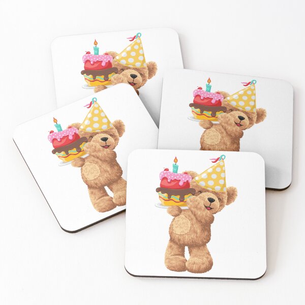 Item preview, Happy Birthday Teddy Bear With Cake designed and sold by Bhonard 21.
