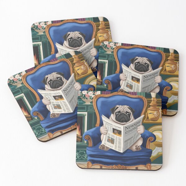 Item preview, Dog with a newspaper. designed and sold by MyHappyArtShop.