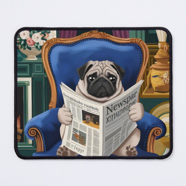 Item preview, Dog with a newspaper. designed and sold by MyHappyArtShop.
