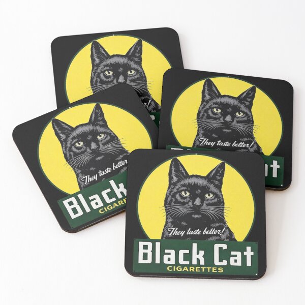 Item preview, Black Cat Retro Poster – 1950s Vintage Cigarette Ad Style Wall Art, Bold Mid-Century Graphic Print designed and sold by Analog Aura .