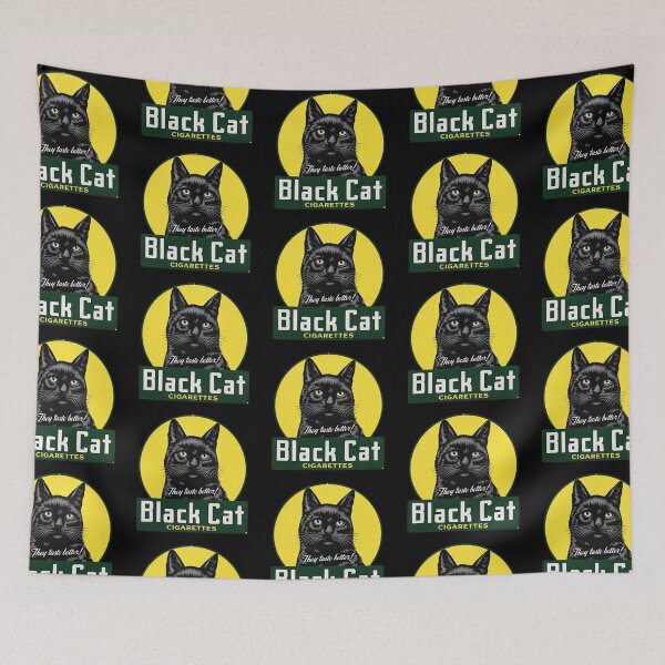 Item preview, Black Cat Retro Poster – 1950s Vintage Cigarette Ad Style Wall Art, Bold Mid-Century Graphic Print designed and sold by Analog Aura .
