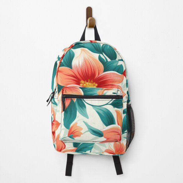 Item preview, Vibrant Coral and Teal Tropical Floral Seamless Pattern designed and sold by Artsy Corner.
