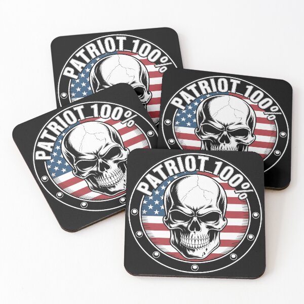 Item preview, Patriot 100% Tactical Chrome Skull Badge designed and sold by OldGloryForge.