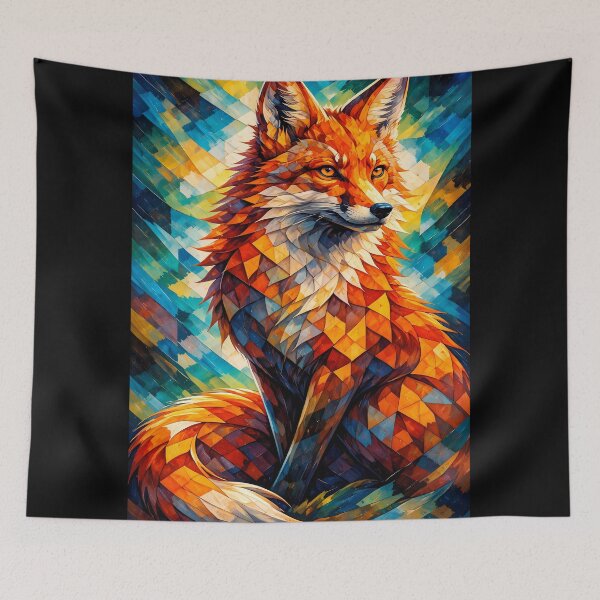 Item preview, Vibrant Geometric Fox designed and sold by cuprum.