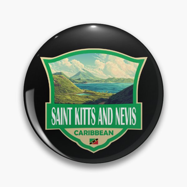 Item preview, Saint Kitts and Nevis Illustration Retro Badge designed and sold by KrisSidDesigns.