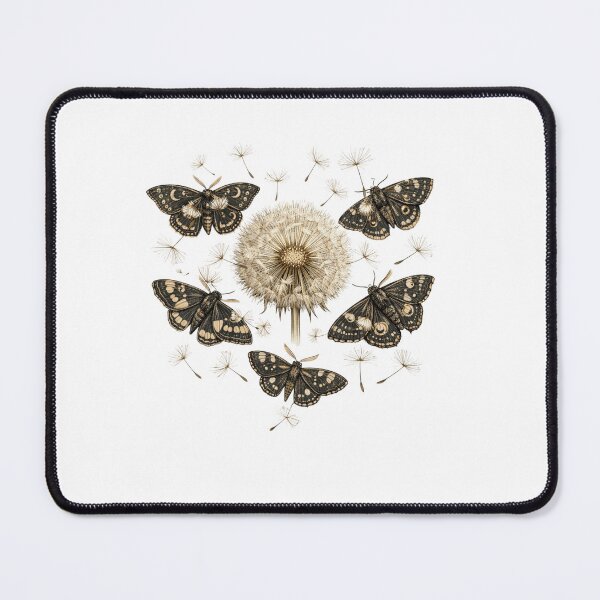 Item preview, Dandelion Puff and Moths Botanical Floral Art designed and sold by funnyshop222.