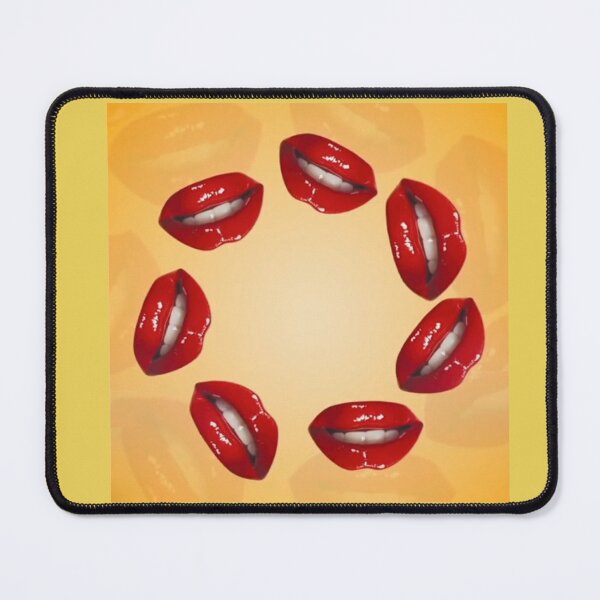 Item preview, Glossy Red Lips Circle Pattern – Bold Sexy Pop Art Mouth Print for Makeup Lovers & Fashion Enthusiasts designed and sold by zohocreations.