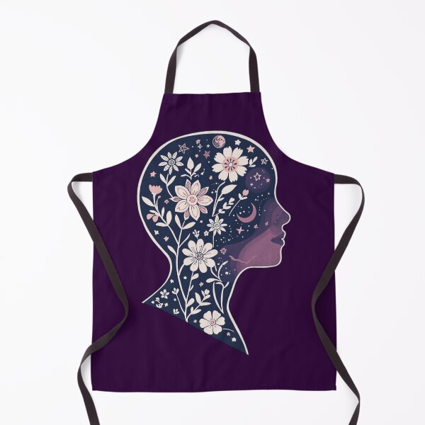 Item preview, Deep Purple Blooming head Boho Mother Earth flowers stars in the head spirit soul psyche Face Nature Spiritual Art designed and sold by VISO-art.
