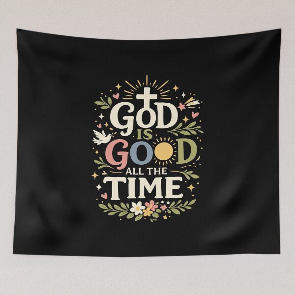 Item preview, God Is Good All The Time Christian Faith Quote designed and sold by HandicraftArt.