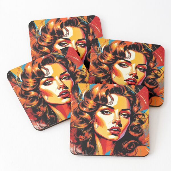 Item preview, Sassy Brunette Woman Pop Art. Colorful Portrait, Bring Your Sassy Retro Vibe... designed and sold by Moonrock Design.