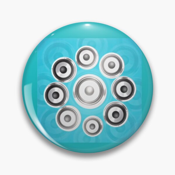 Item preview, Chrome Speaker Woofer Pattern – Cool Blue Bass Sound System Art Print for Music & Audio Enthusiasts designed and sold by zohocreations.