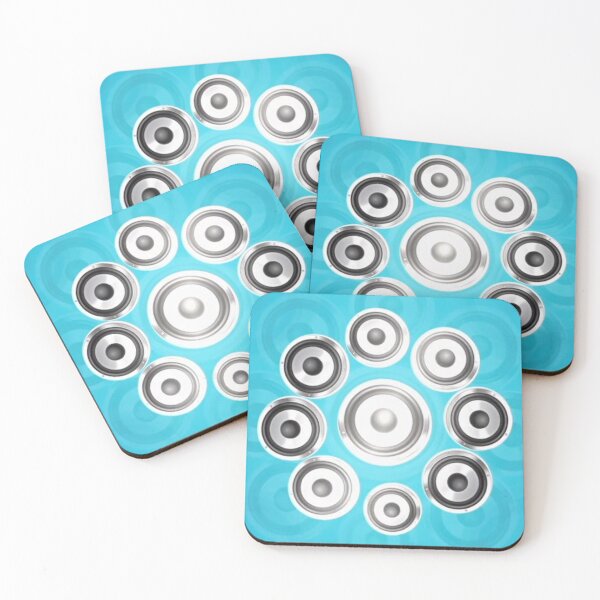 Item preview, Chrome Speaker Woofer Pattern – Cool Blue Bass Sound System Art Print for Music & Audio Enthusiasts designed and sold by zohocreations.