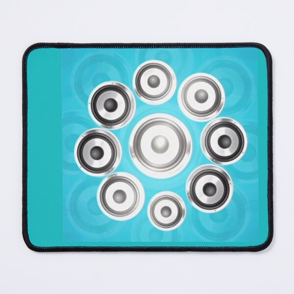 Item preview, Chrome Speaker Woofer Pattern – Cool Blue Bass Sound System Art Print for Music & Audio Enthusiasts designed and sold by zohocreations.