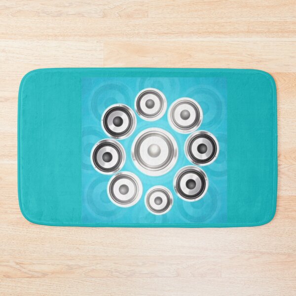 Item preview, Chrome Speaker Woofer Pattern – Cool Blue Bass Sound System Art Print for Music & Audio Enthusiasts designed and sold by zohocreations.
