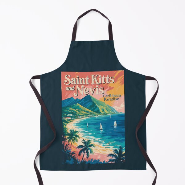 Item preview, Saint Kitts and Nevis Landscape Illustration Travel Art Vintage designed and sold by KrisSidDesigns.