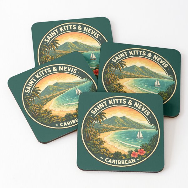 Item preview, Saint Kitts and Nevis Illustration Travel Art Badge designed and sold by KrisSidDesigns.
