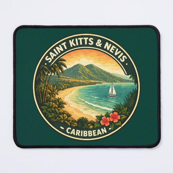 Item preview, Saint Kitts and Nevis Illustration Travel Art Badge designed and sold by KrisSidDesigns.