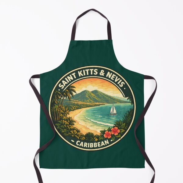 Item preview, Saint Kitts and Nevis Illustration Travel Art Badge designed and sold by KrisSidDesigns.