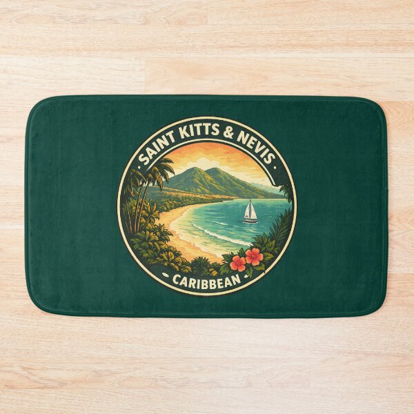 Item preview, Saint Kitts and Nevis Illustration Travel Art Badge designed and sold by KrisSidDesigns.