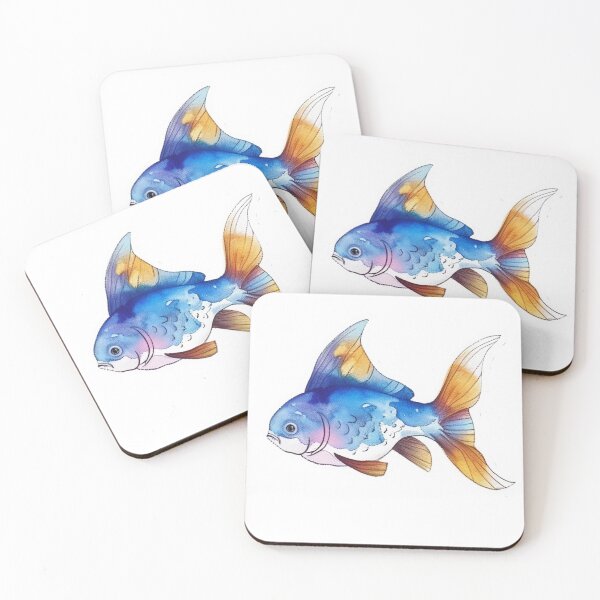 Item preview, Blu and Gold Fish designed and sold by Createdaily.
