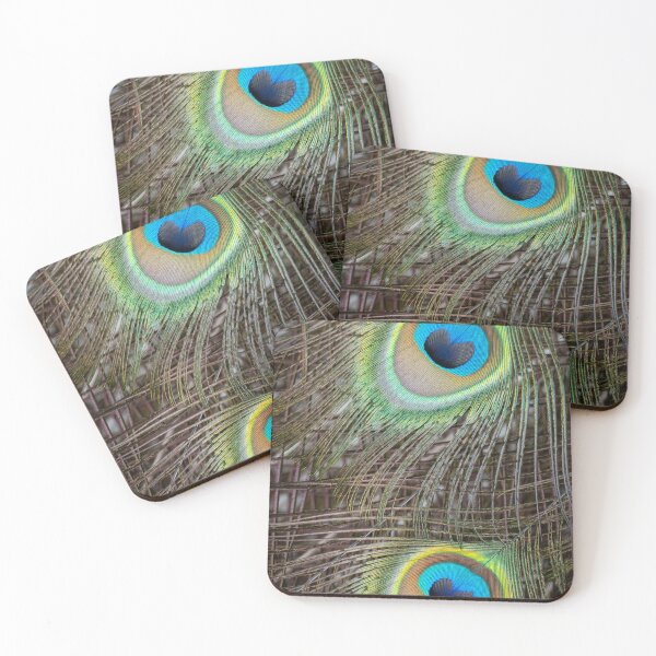 Item preview, Peacock Feather Macro Detail Wildlife Photography Colorful Nature Print designed and sold by WildFrameNature.