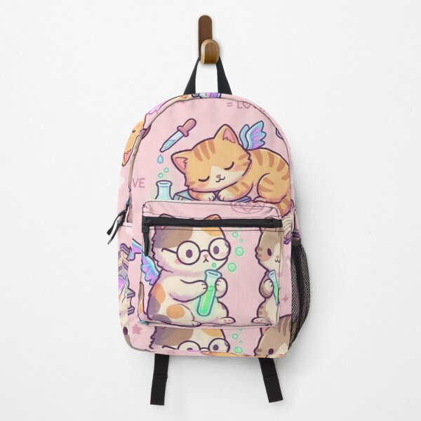 Item preview, Cute Kawaii Bakeneko Kittens Chemistry Lab & Magic Potions Pattern designed and sold by InnerwayStudio.