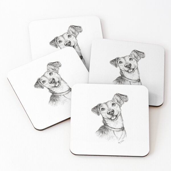 Item preview, Happy Dog Portrait designed and sold by HBDrawingsByHand.