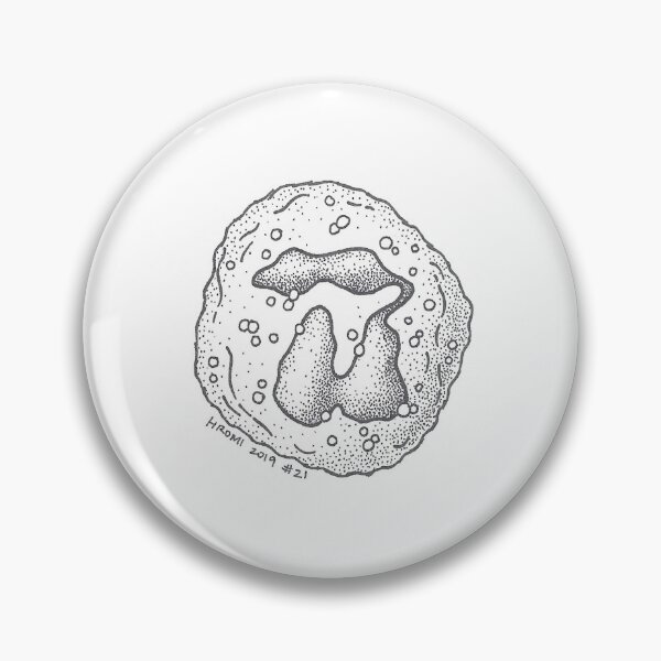 Item preview, White Blood Cell Anatomy Ink Drawing designed and sold by Studio Hromi LLC.