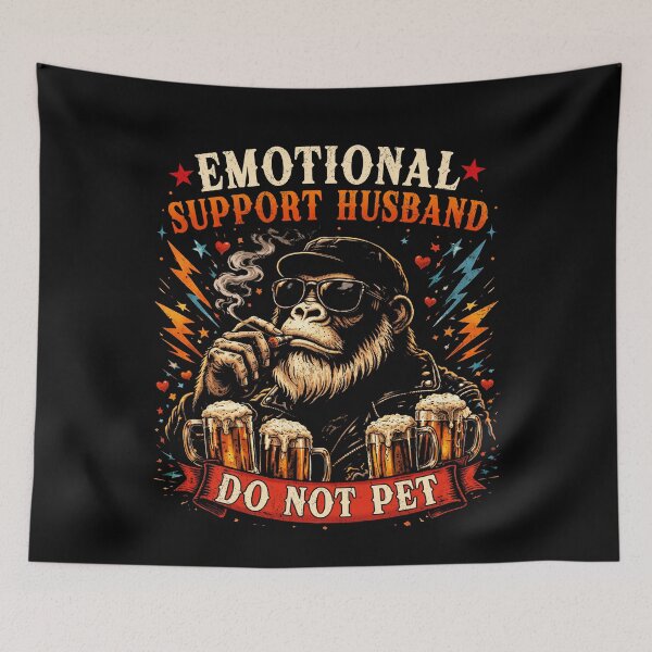 Item preview, Emotional Support Husband Do Not Pet Funny Monkey designed and sold by Ortigzitoun.