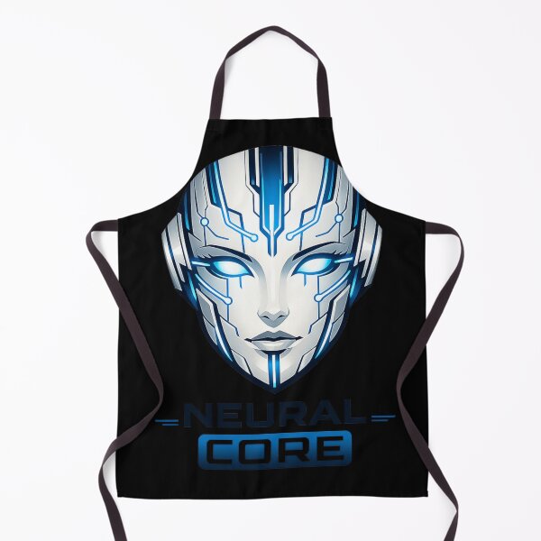 Item preview, Neural Core AI Face – Futuristic Cyberpunk Robot Head Neon Blue Tech Design designed and sold by JonelCrafts.