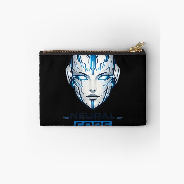 Item preview, Neural Core AI Face – Futuristic Cyberpunk Robot Head Neon Blue Tech Design designed and sold by JonelCrafts.