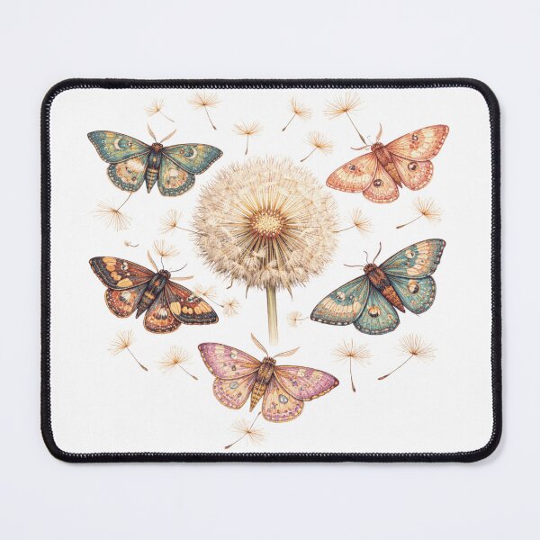 Item preview, Dandelion Puff and Colorful Moths Botanical Art designed and sold by funnyshop222.