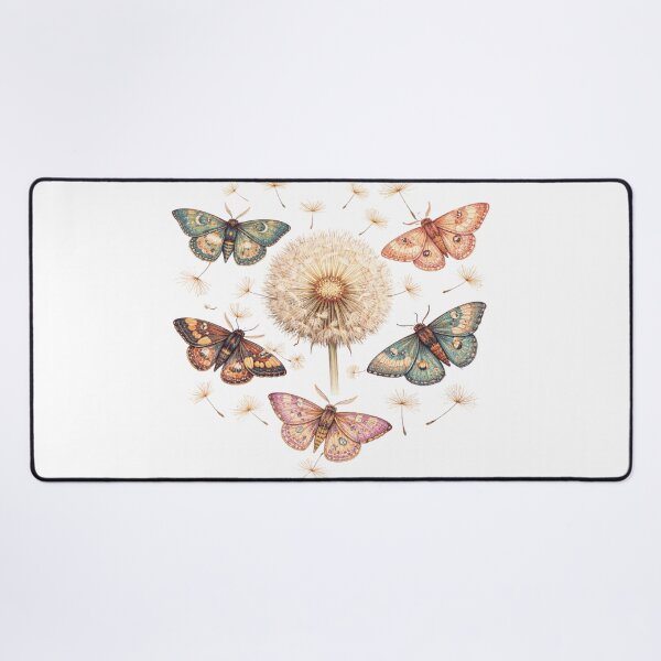 Item preview, Dandelion Puff and Colorful Moths Botanical Art designed and sold by funnyshop222.