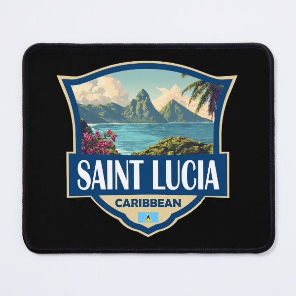 Item preview, Saint Lucia Illustration Retro Badge designed and sold by KrisSidDesigns.