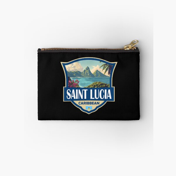 Item preview, Saint Lucia Illustration Retro Badge designed and sold by KrisSidDesigns.