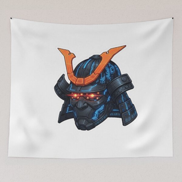 Item preview, Cybernetic Samurai Mecha Helmet Warrior Art designed and sold by RickyStick.