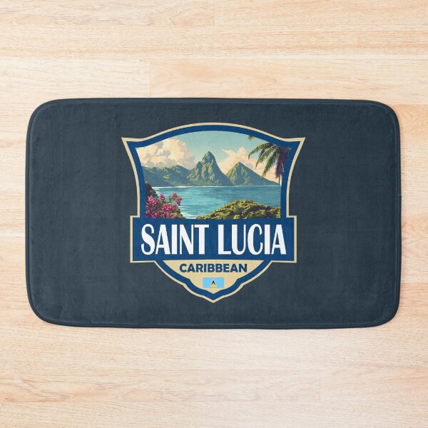 Item preview, Saint Lucia Illustration Retro Badge designed and sold by KrisSidDesigns.