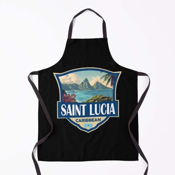 Item preview, Saint Lucia Illustration Retro Badge designed and sold by KrisSidDesigns.