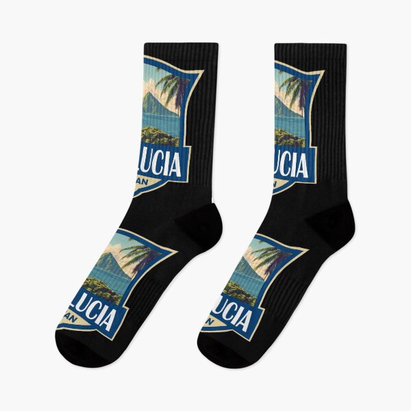 Item preview, Saint Lucia Illustration Retro Badge designed and sold by KrisSidDesigns.
