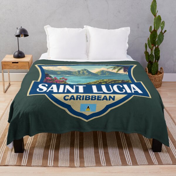 Item preview, Saint Lucia Illustration Retro Badge designed and sold by KrisSidDesigns.