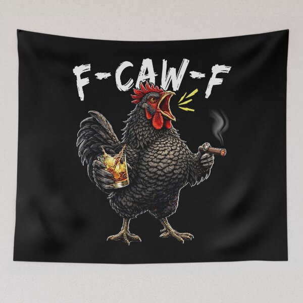 Item preview, Vintage Rooster F Caw F Coffee Drinker Sarcastic Humor designed and sold by schoolofbullies.