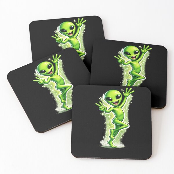 Item preview, Cute Dancing Alien Funny Cartoon UFO Design designed and sold by Artbysarmina.