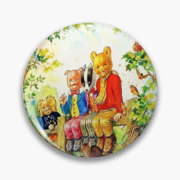 Item preview, Rupert and Friends sitting on a fence - Watercolour designed and sold by DesignsbyDandan.