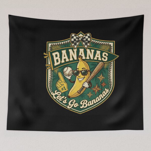 Item preview, Bananas Let’s Go Bananas Funny Banana Mascot – Retro Baseball Cartoon Design designed and sold by YourgiftShop.